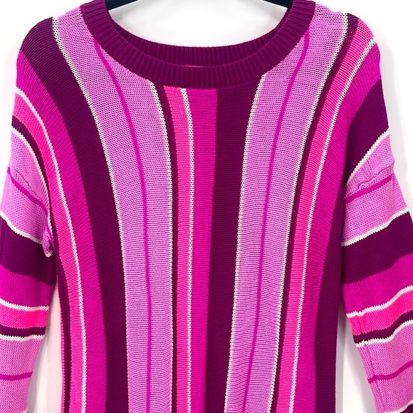 LILLY PULITZER Bordeaux Berry Daryn Sweater Island Jungle Multi Stripe - Picture 3 of 4